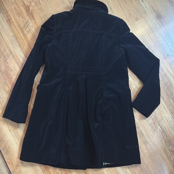 Boden Peacoat Jacket Velvet Like Black Sz 8 - Picture 2 of 9